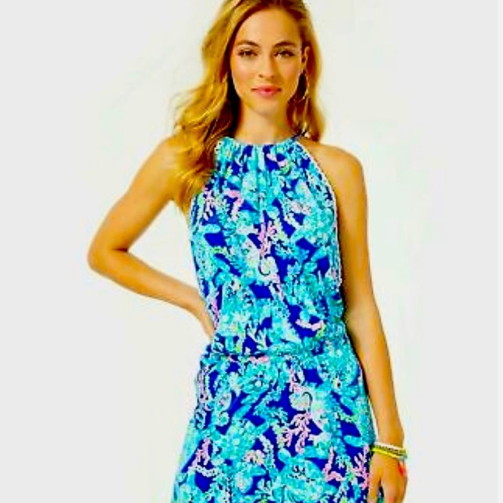 Lilly Pulitzer Giana Skort Romper Turtle Villa-XL